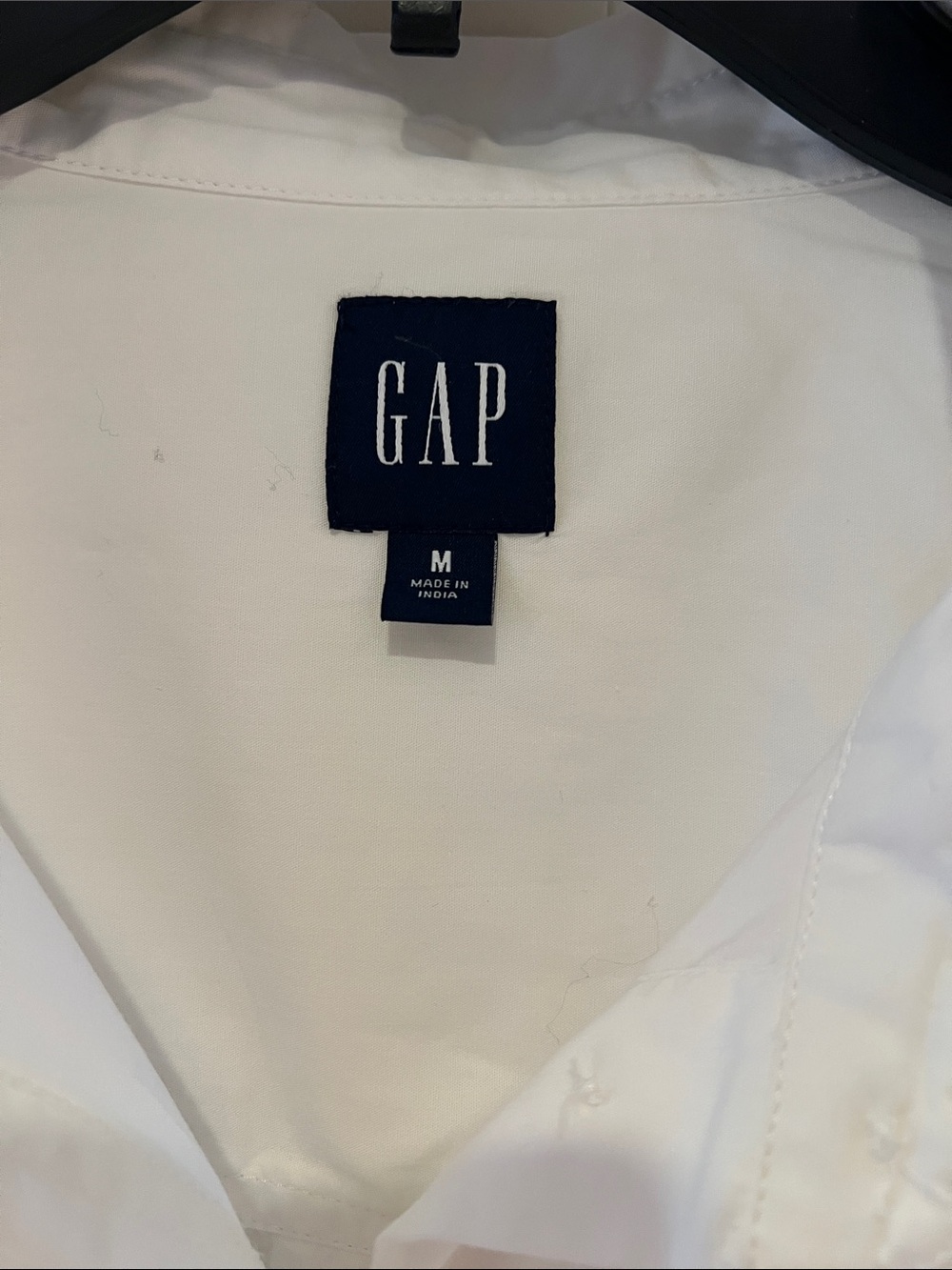 GAP White Long Button-Up Shirt Dress - Picture 2 of 3